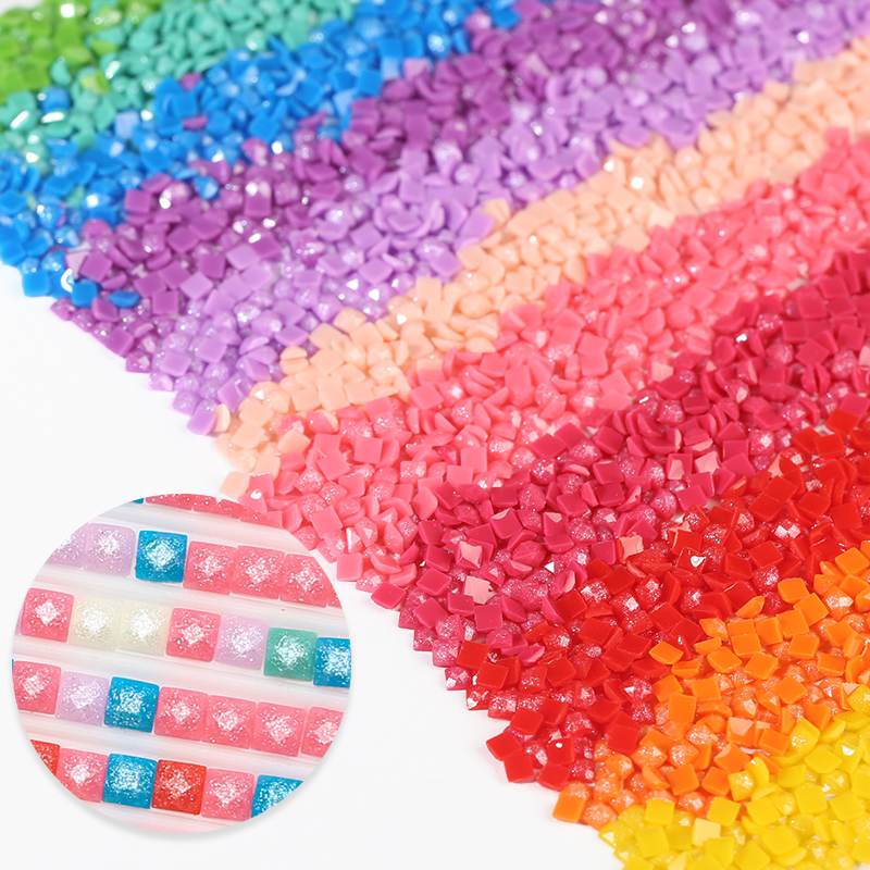 24 Colors 1.5oz (42g) Square Sugar Dust Beads for Diamond Painting