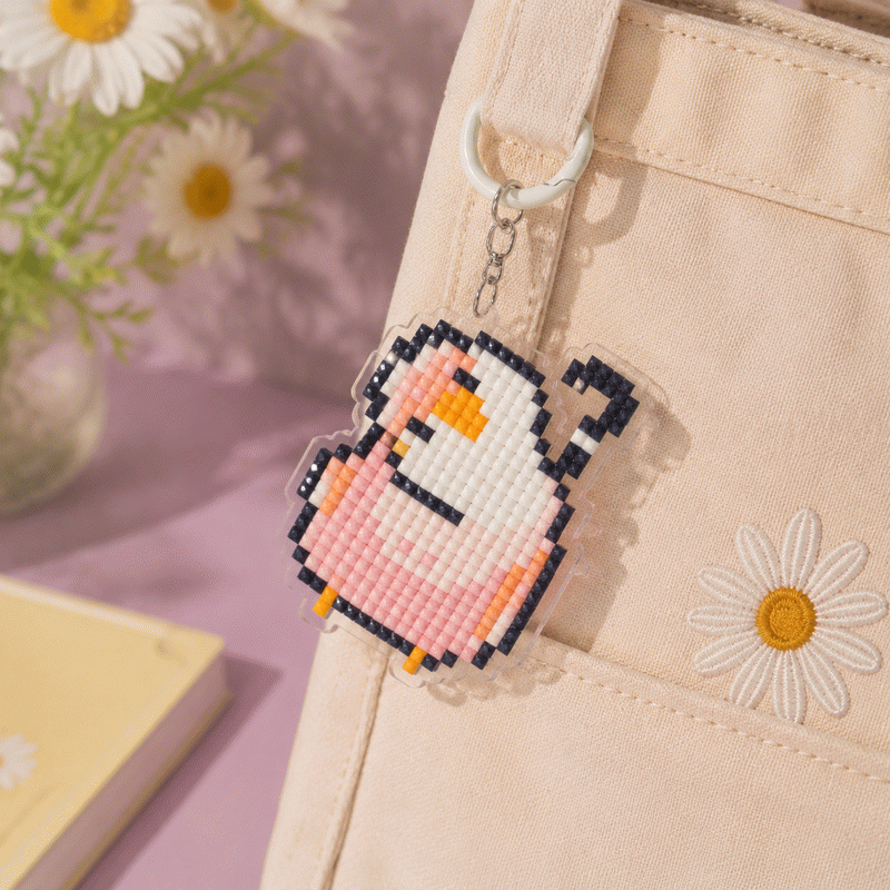 Lumigem Mini Bird Keychain Diamond Art Kit – Cute DIY Crystal Craft Accessory