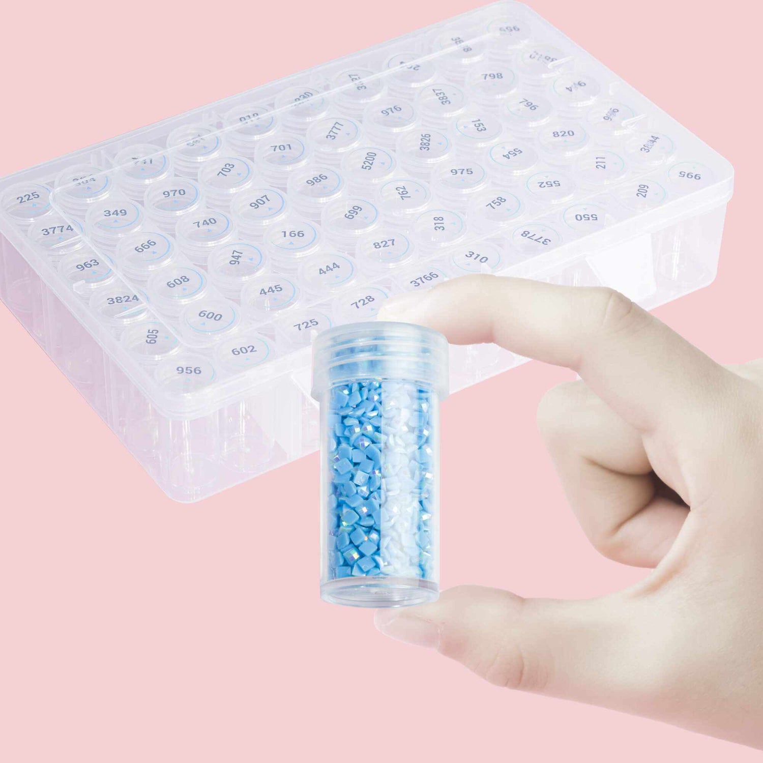 60 Colors Square AB Diamond Art Beads With Storage Container, 90,000pcs