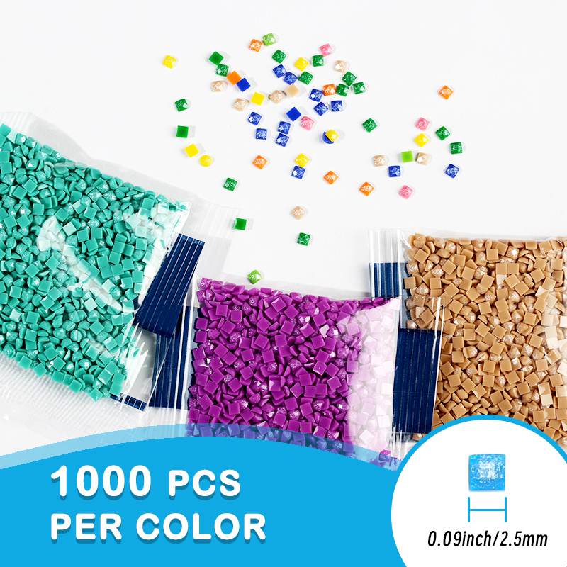 20 Colors 20000PCS Square Sugar Dust Beads for Diamond Painting