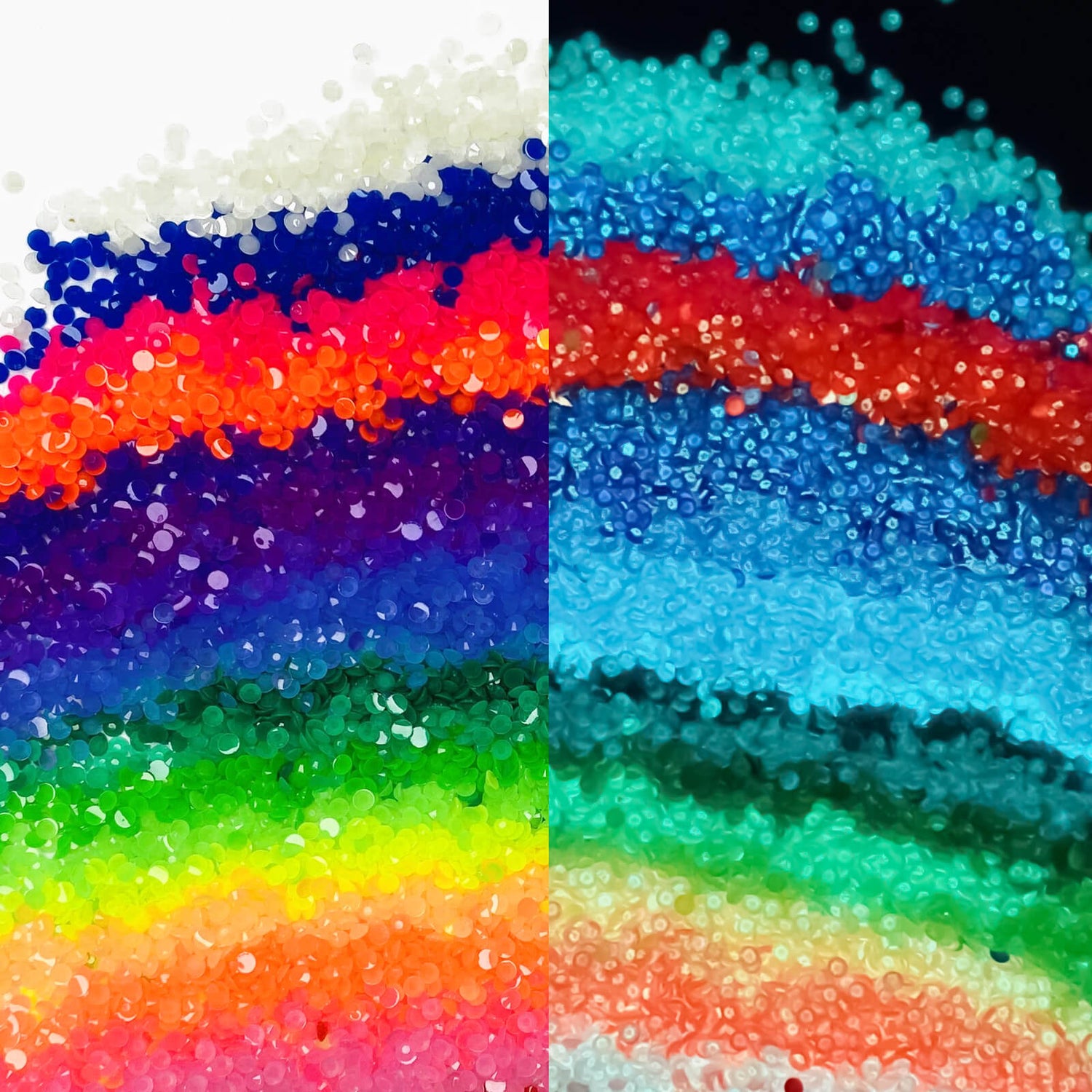 Perles rondes qui brillent dans le noir, 1 sac (2000 pièces), couleur unique