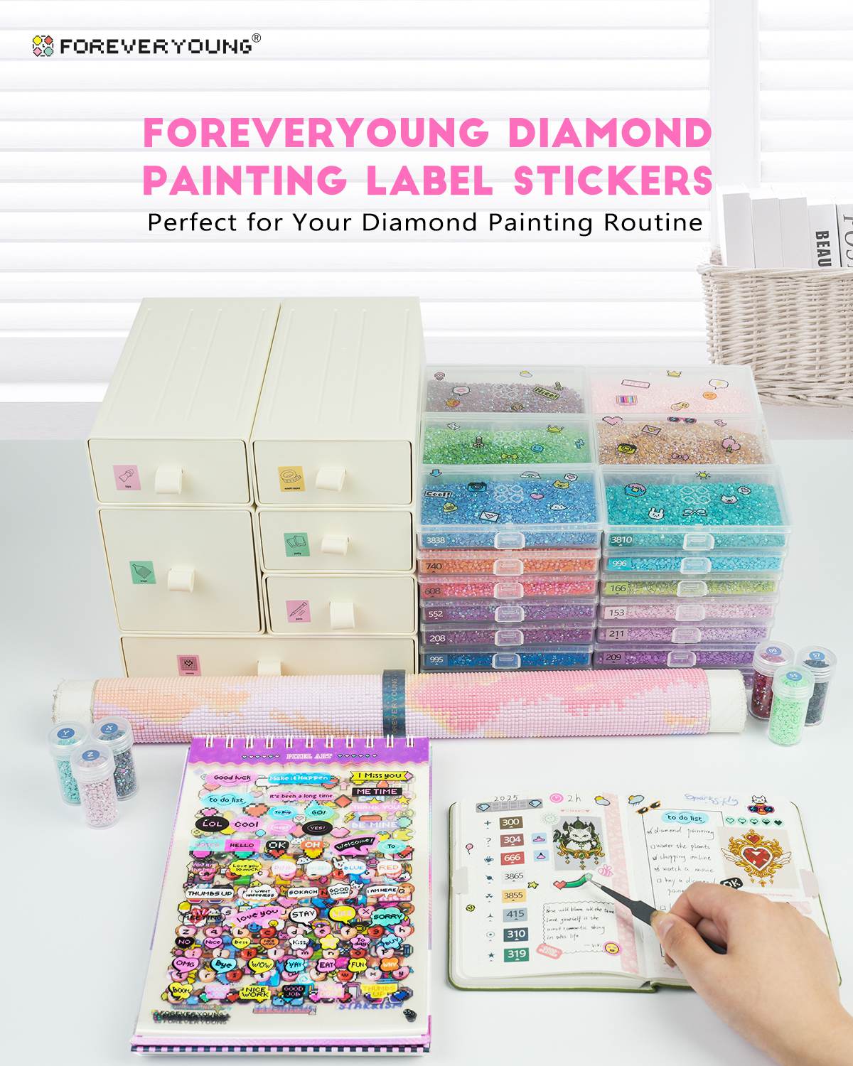 ForeverYoung Diamond Art Label Sticker Book