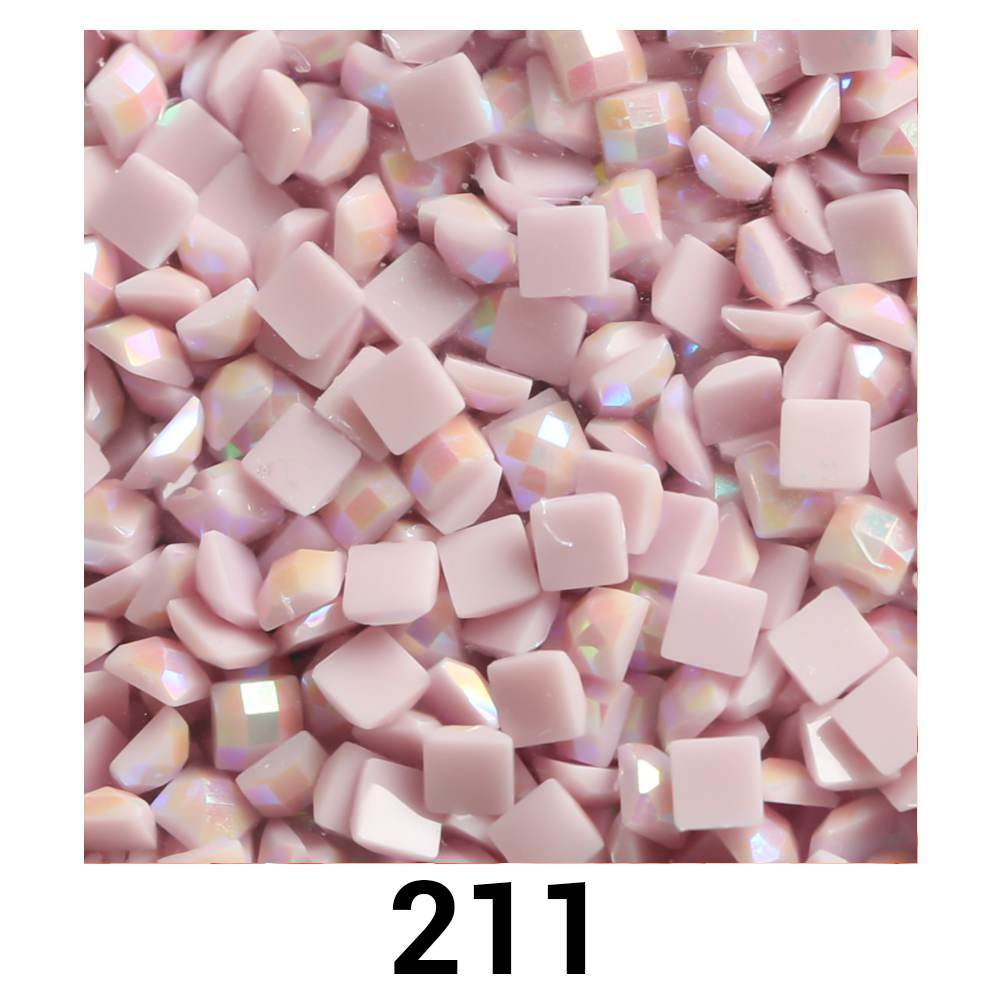 Quadratische AB-Perlen, 1 Beutel (2000 Stück), einfarbig