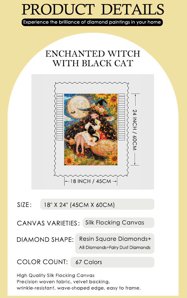 Enchanted Witch with Black Cat