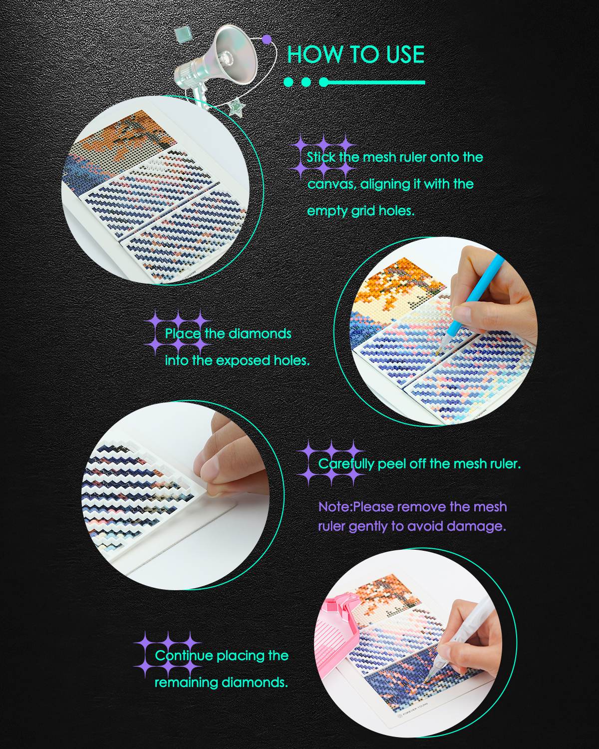 Diamond Painting Mesh Ruler