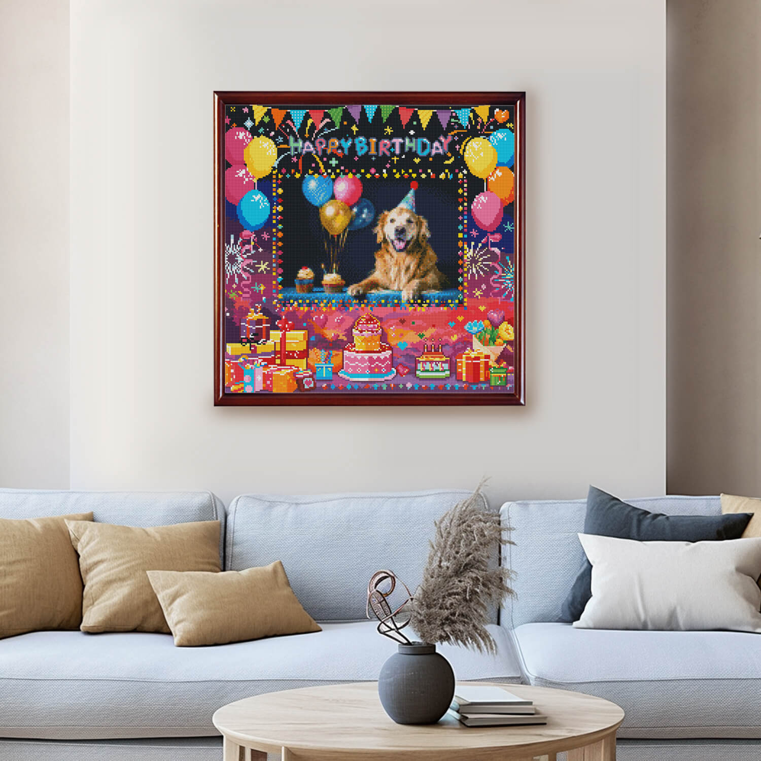Birthday Custom Diamond Painting from Photo, Happy Birthday DIY Personalized Diamond Art Painting Kits