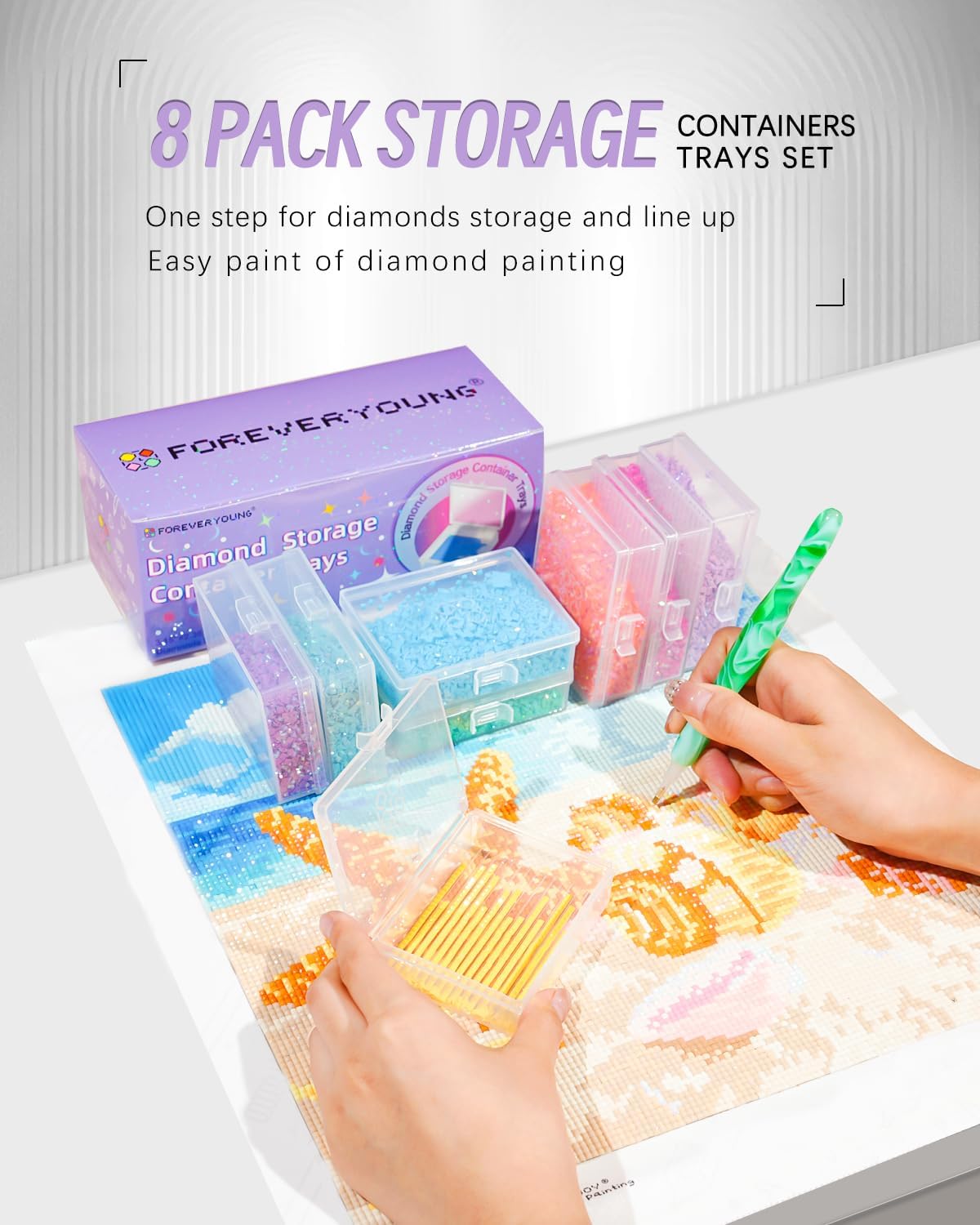 Forever Young 8pcs Containers Trays & Gift Box