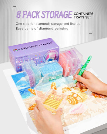 Forever Young Containers Trays : 8pcs Containers Trays & Gift Box