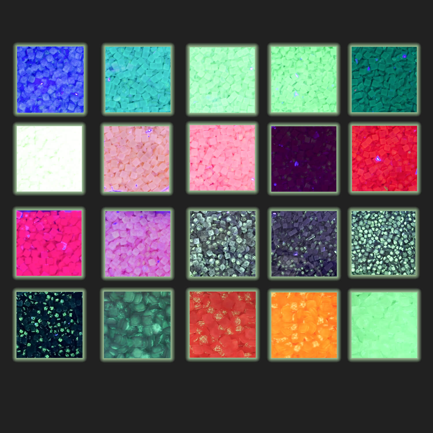 Quadratische im Dunkeln leuchtende Perlen, 1 Beutel (2000 Stück), einfarbig