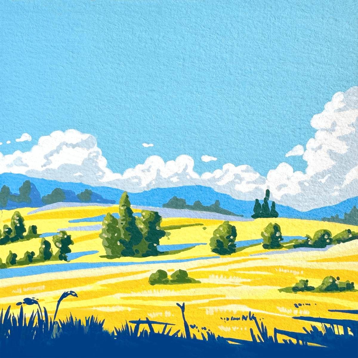 Charme rural au coucher du soleil