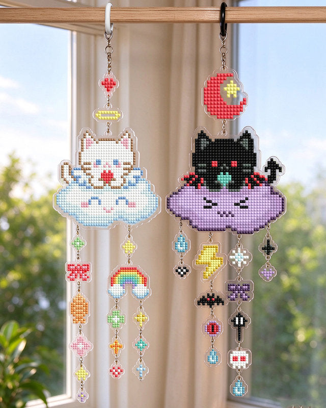 Lumigem Cloud Kittens Diamond Art Hanging Kits for Adults