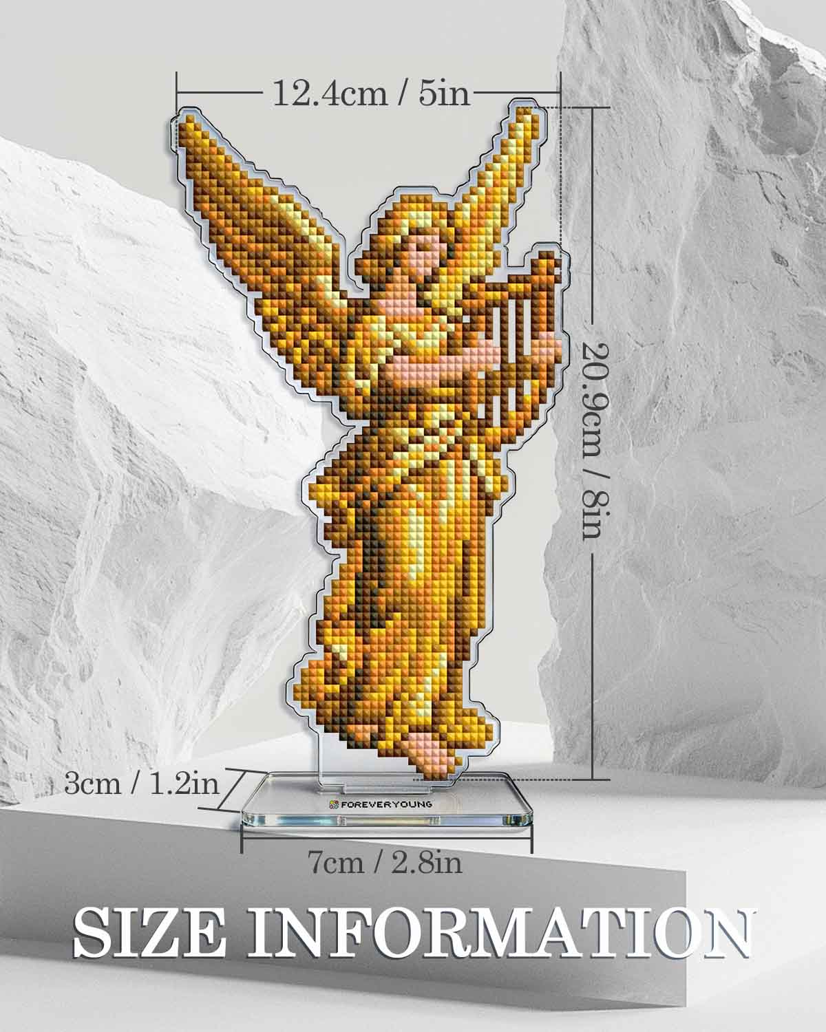 Angel Harp Sonata Acrylic Diamond Art Display Stand