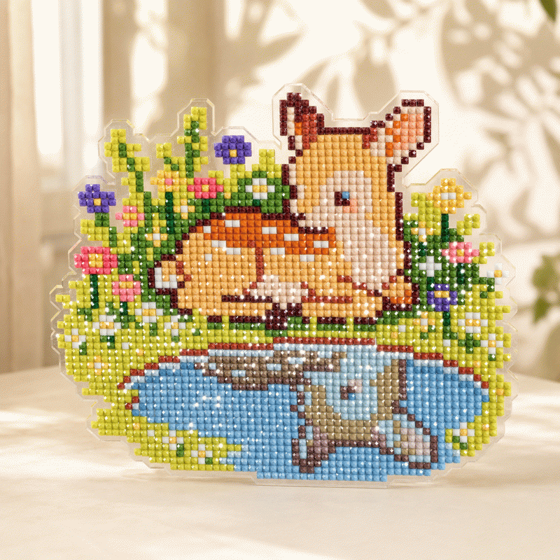 Reflections Collection – Blooming Deer Diamond Painting Acrylic Standee