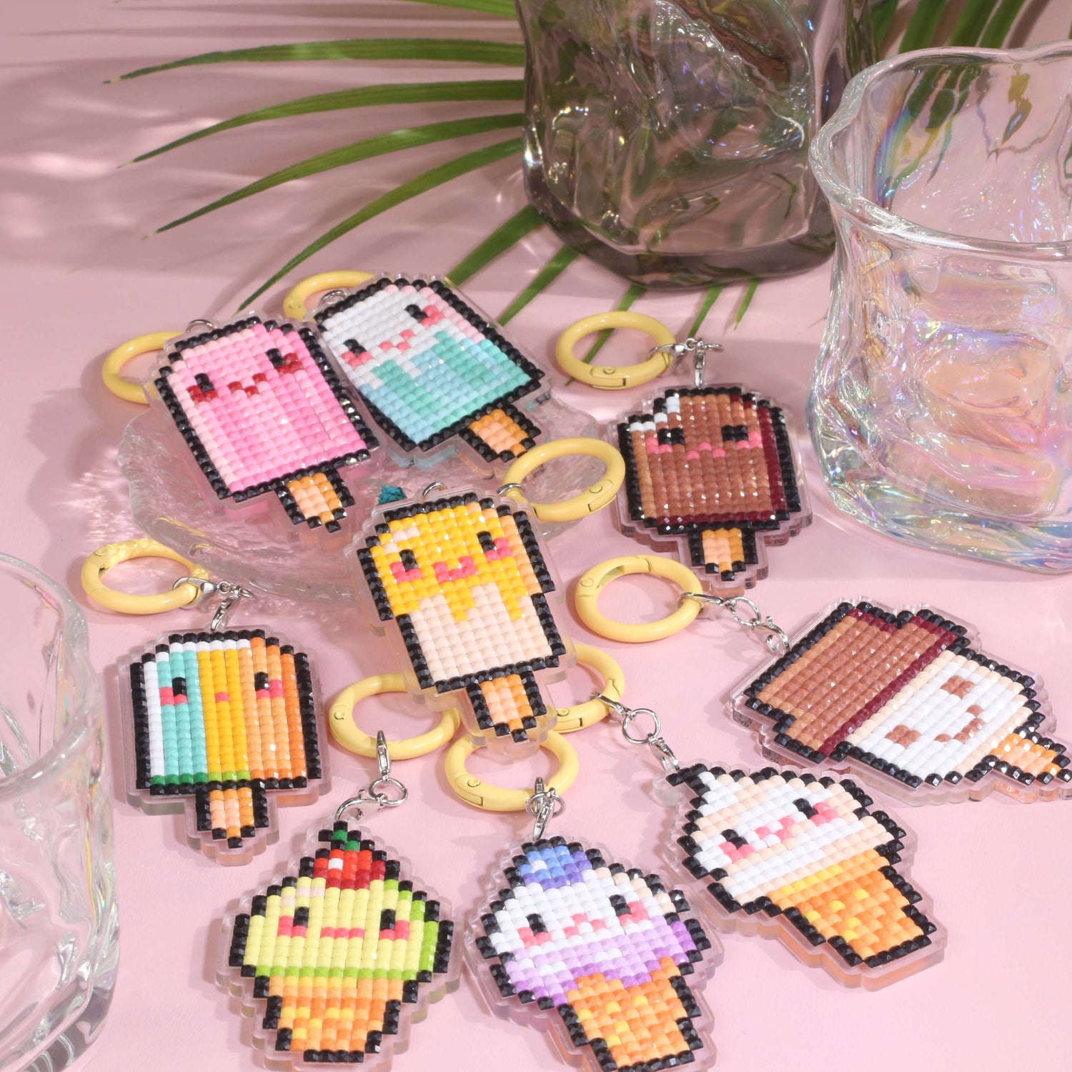 Cute Ice Cream Acrylic Diamond Painting Keychain