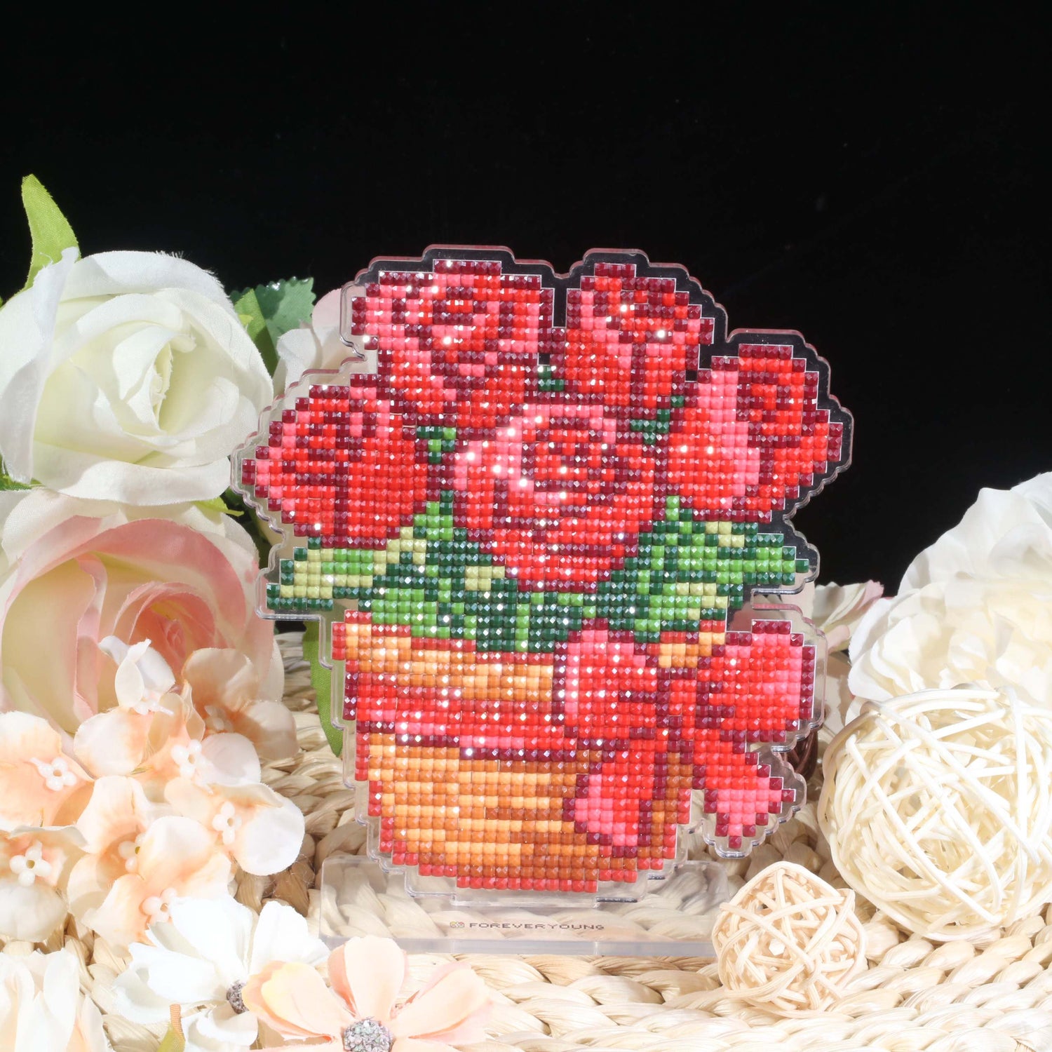 Rose Basket Acrylic Diamond Painting Stand