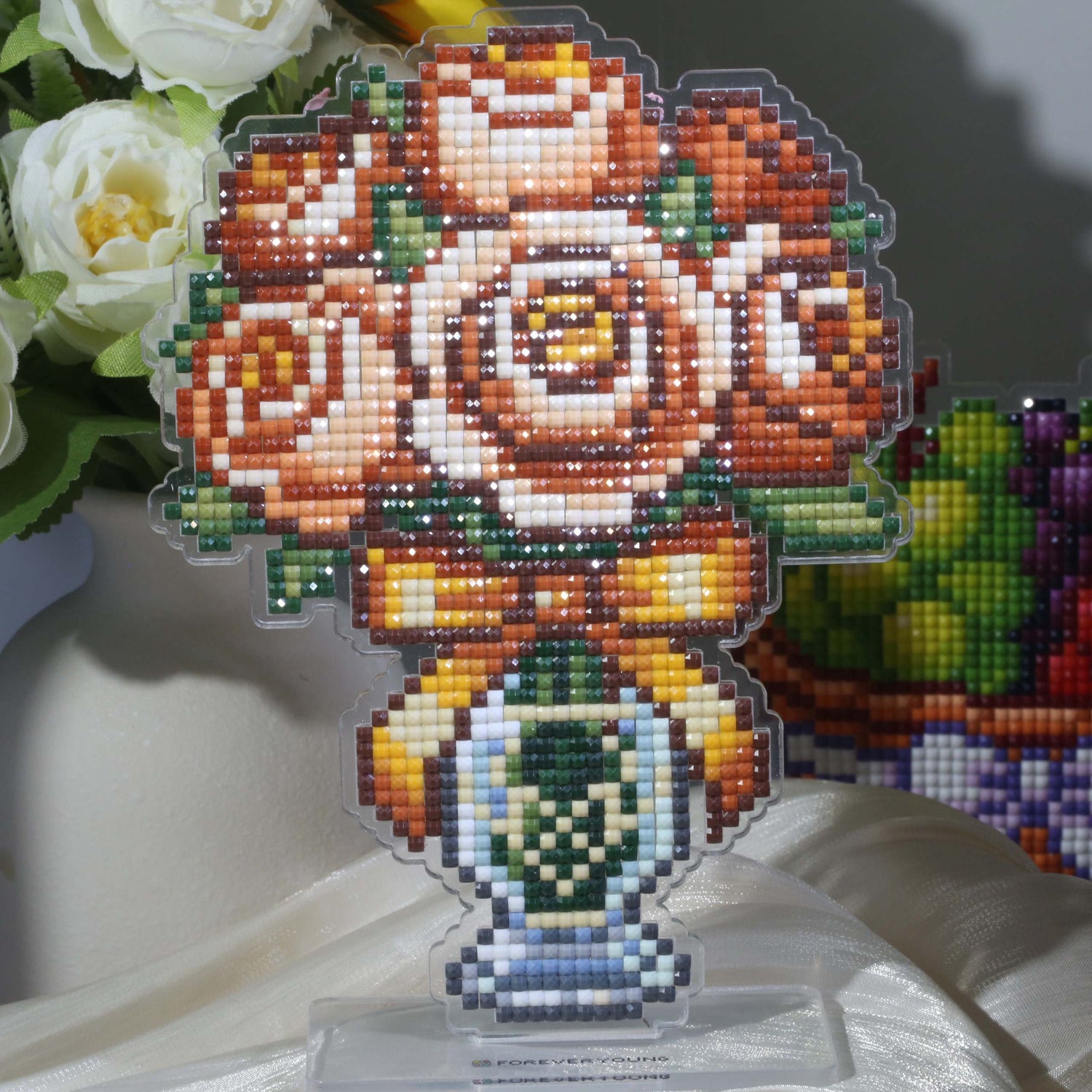 Classic Rose Acrylic Diamond Painting Stand