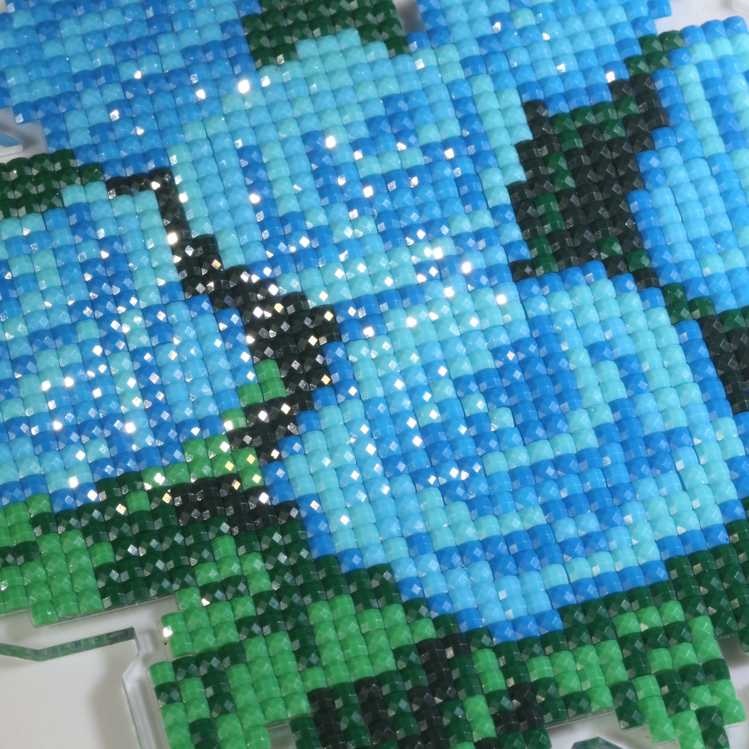 Blue Rose Bouquet Acrylic Diamond Art Display Stand