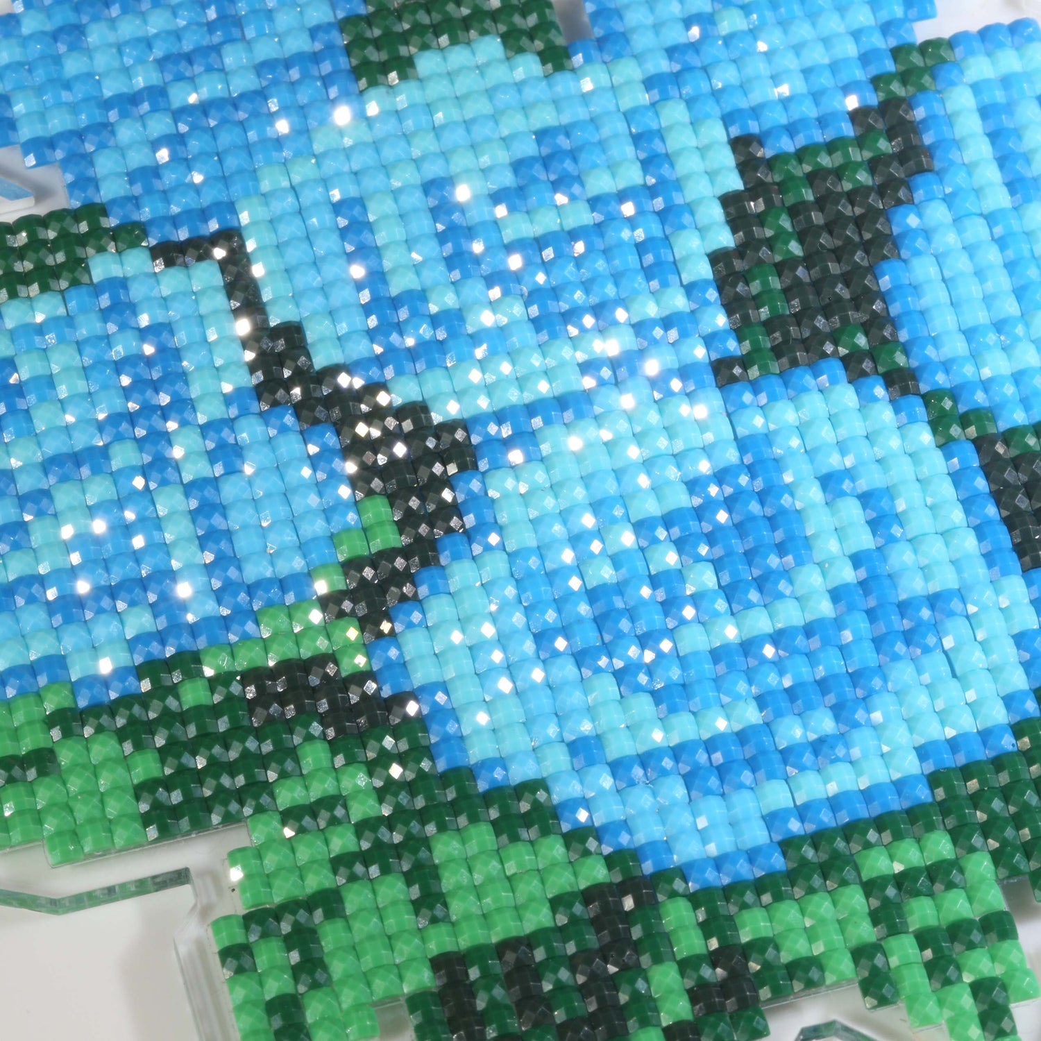 Blue Rose Bouquet Acrylic Diamond Art Display Stand