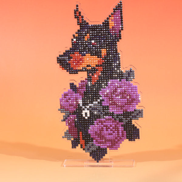 LumiGem Dark Rose Guardian Diamond Stand