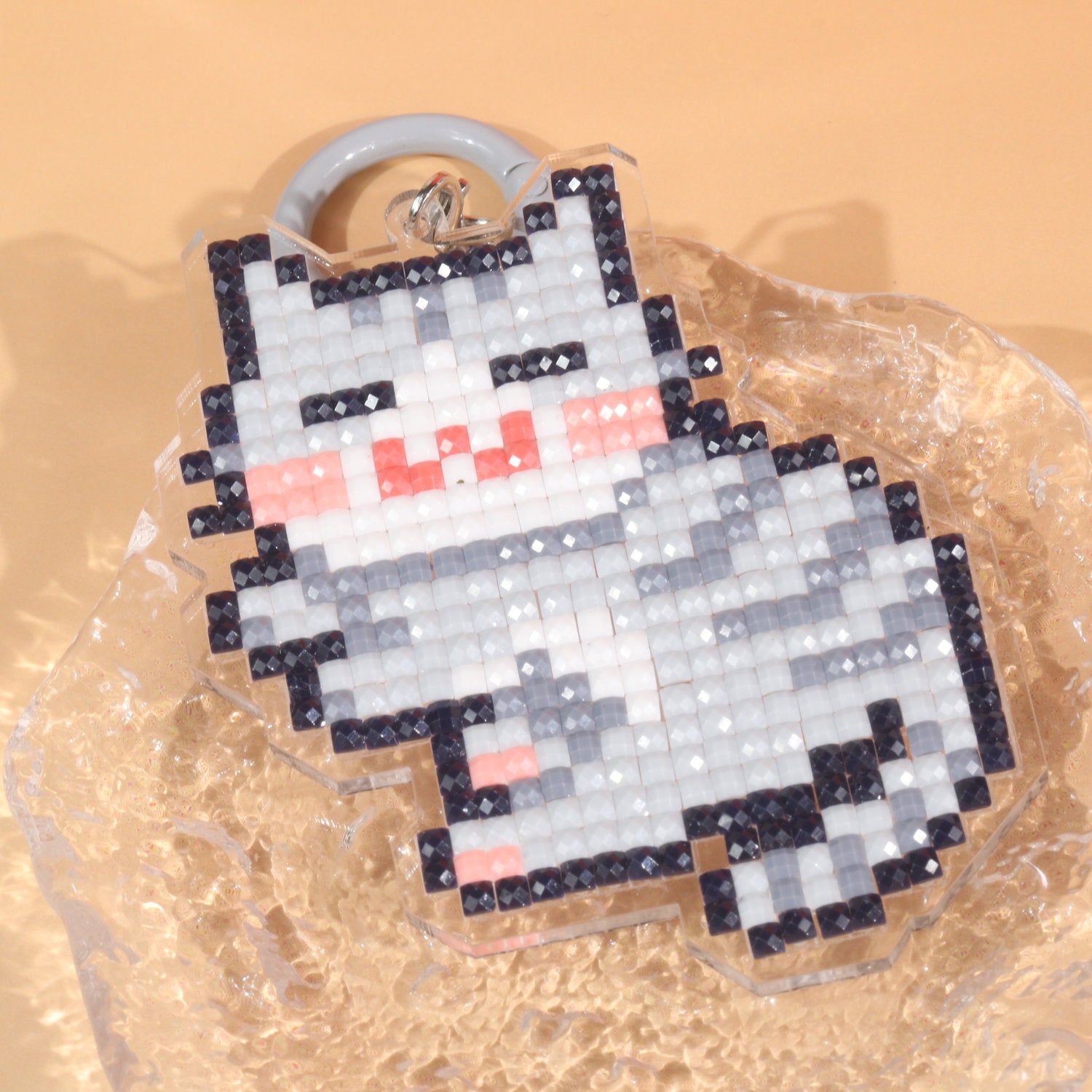 LumiGem Cute Cat DIY Acrylic Diamond Painting Keychain
