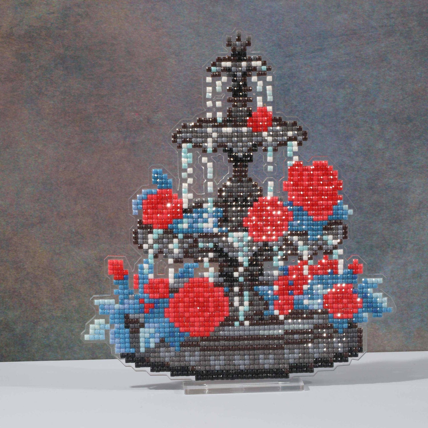 LumiGem Crimson Fountain Roses Diamond Painting Stand