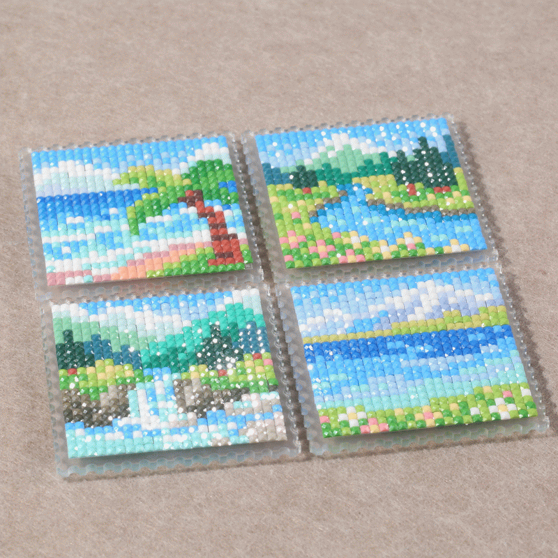 Lumigem 4pcs Mini Square Diamond Painting Set – Four Seasons Landscape Collection