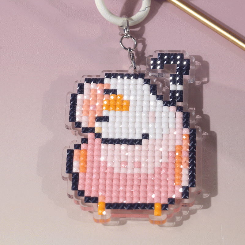 Lumigem Mini Bird Keychain Diamond Art Kit – Cute DIY Crystal Craft Accessory