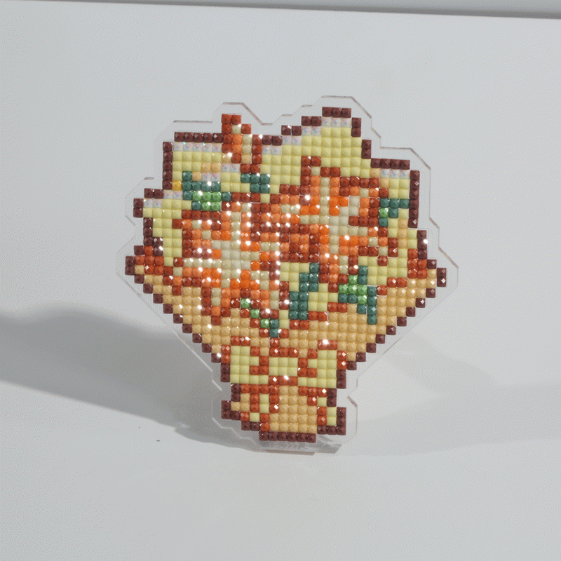 Flower Bouquet Diamond Painting Acrylic Stand | DIY Sparkling Floral Standee Set