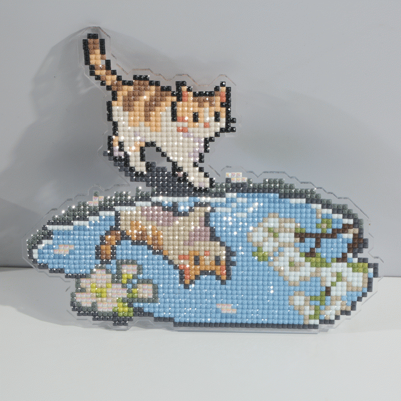 Reflections Collection – Spring Cat Diamond Painting Acrylic Standee