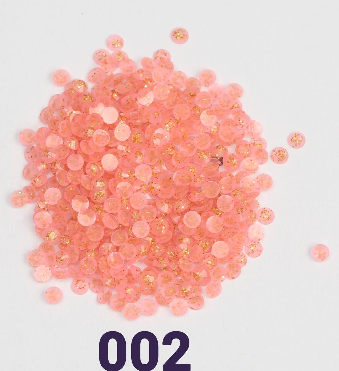 Runde Jelly-Glitzerperlen, 1 Beutel (2000 Stück), einfarbig