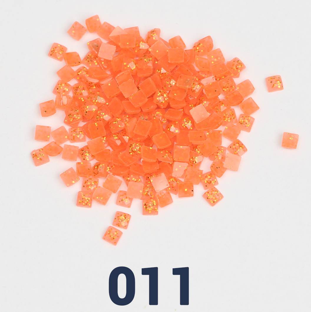 Quadratische Jelly-Glitzerperlen, 1 Beutel (2000 Stück), einfarbig