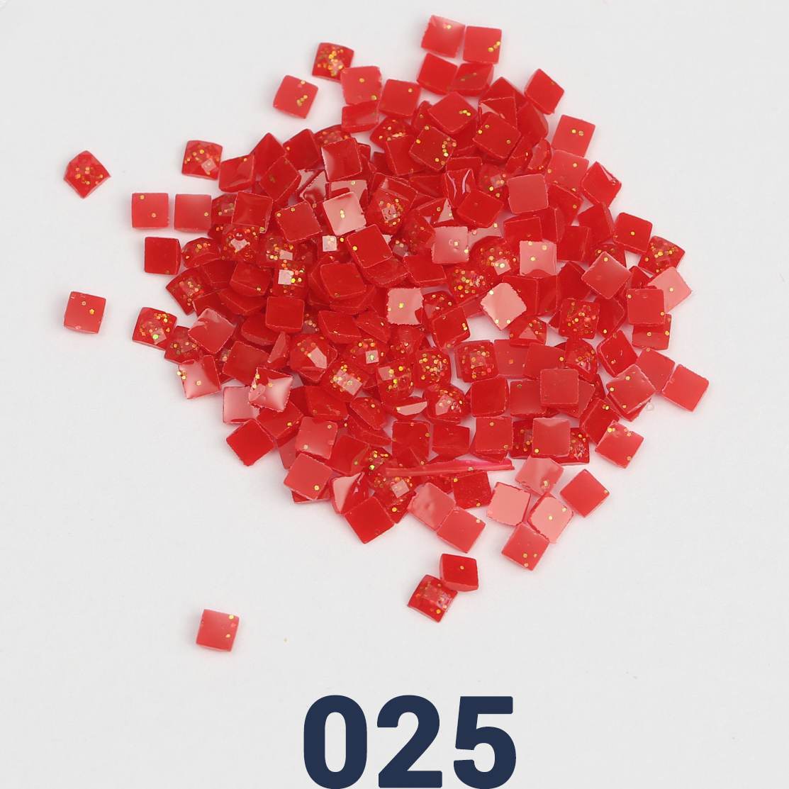 Quadratische Jelly-Glitzerperlen, 1 Beutel (2000 Stück), einfarbig