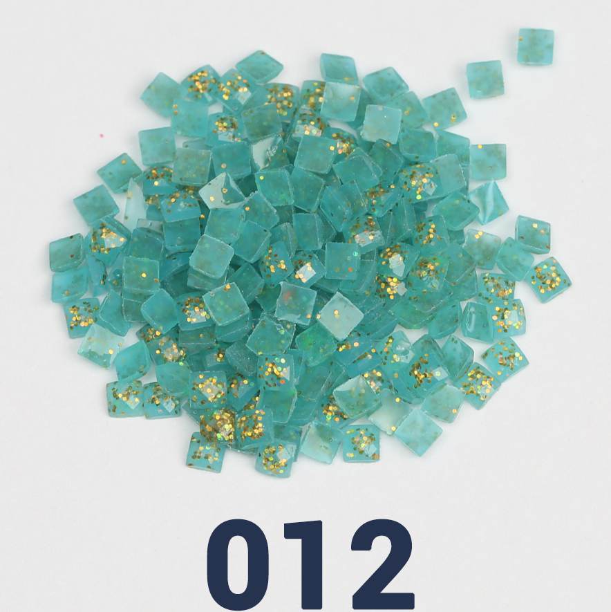 Quadratische Jelly-Glitzerperlen, 1 Beutel (2000 Stück), einfarbig