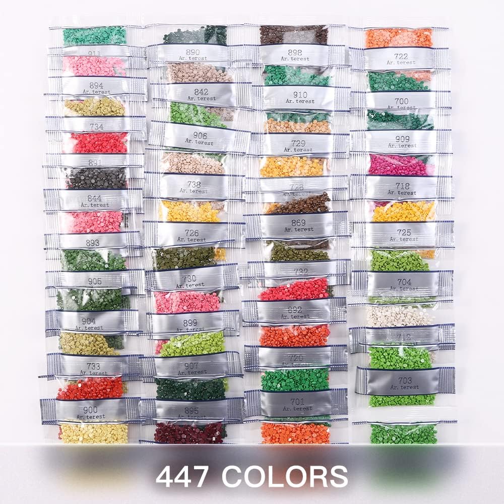 Lot de 447 perles rondes DMC de toutes les couleurs.