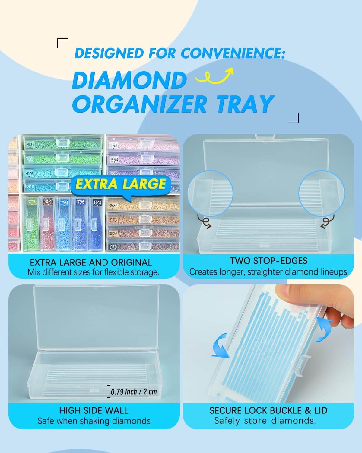 ForeverYoung 48pcs Extra Large Storage Containers Trays & Rack