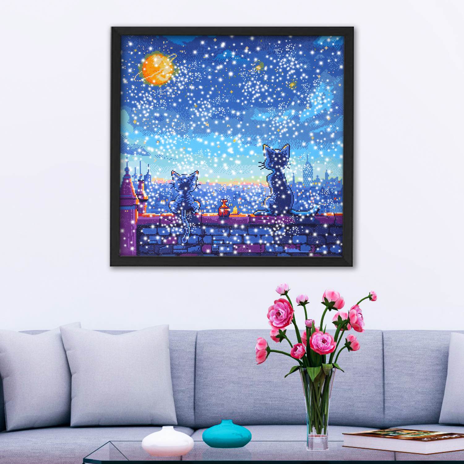 Cats Under the Starry Night