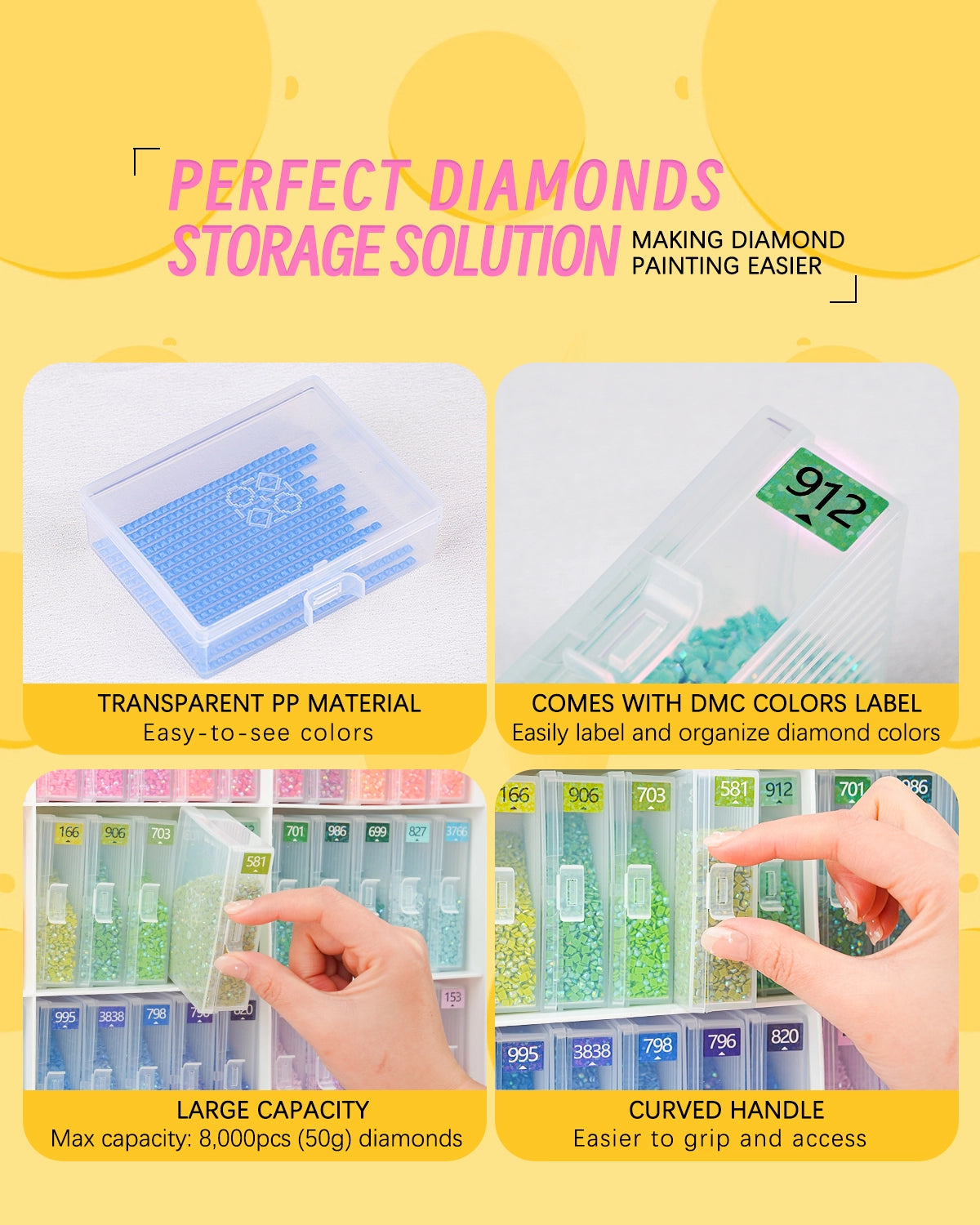 Forever Young 60pcs Containers Trays & Rack