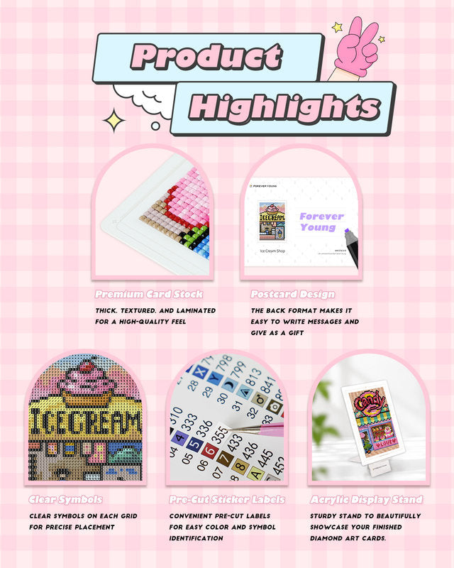 Minigem® : Little Shop Stories Small Diamond Art Kits, 5x7 Inch Cards