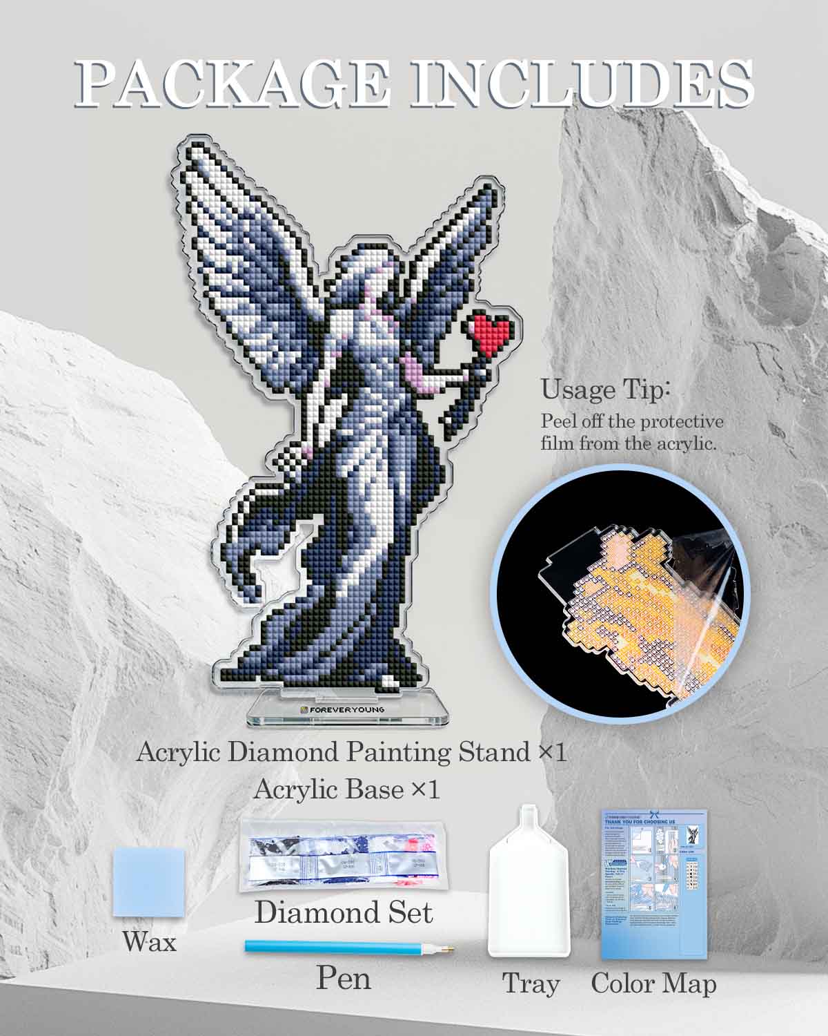 Seraph of Heart Acrylic Diamond Art Display Stand