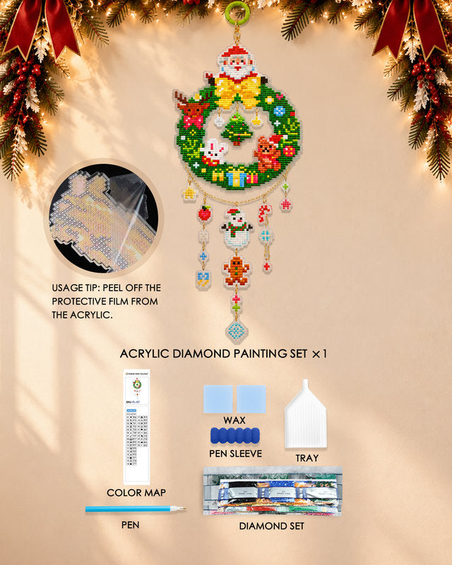 Merry Christmas Diamond Art Hanging Kits for Adults