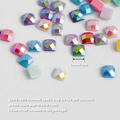 Quadratische AB-Diamant-Malperlen in 20 Farben