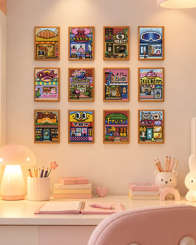 Minigem® : Little Shop Stories Small Diamond Art Kits, 5x7 Inch Cards