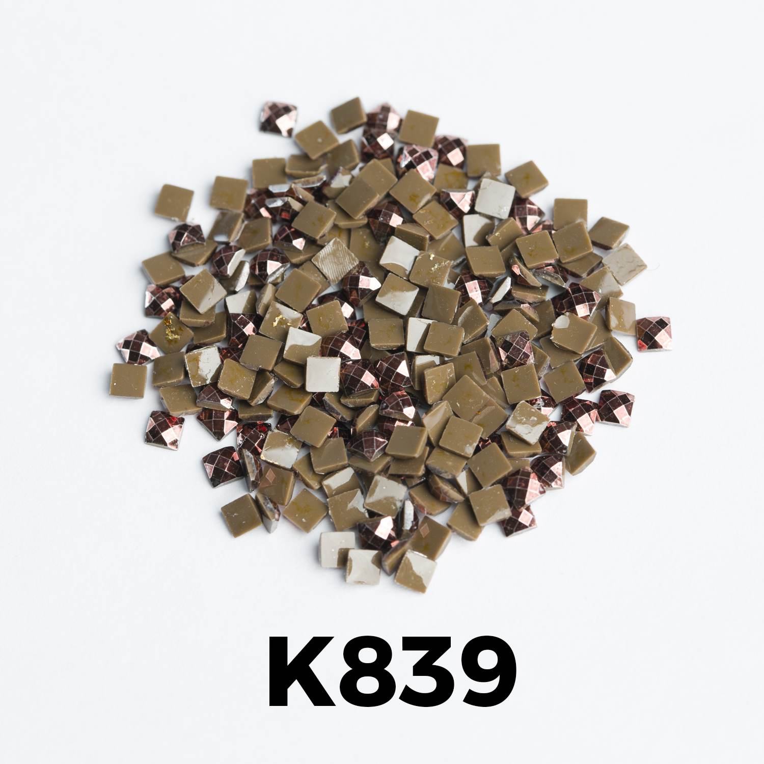 Quadratische Metallic-Perlen, 1 Beutel (2000 Stück), Einzelfarbe