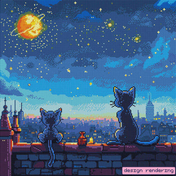 Cats Under the Starry Night