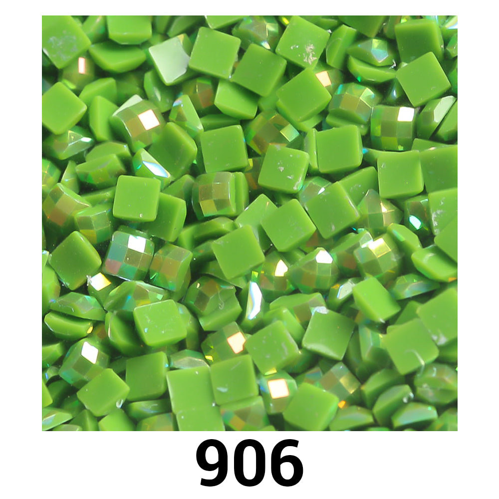 Quadratische AB-Perlen, 1 Beutel (2000 Stück), einfarbig