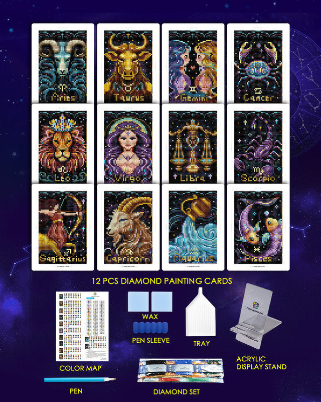 Zodiac Diamond Painting 12PCS DIY Kit