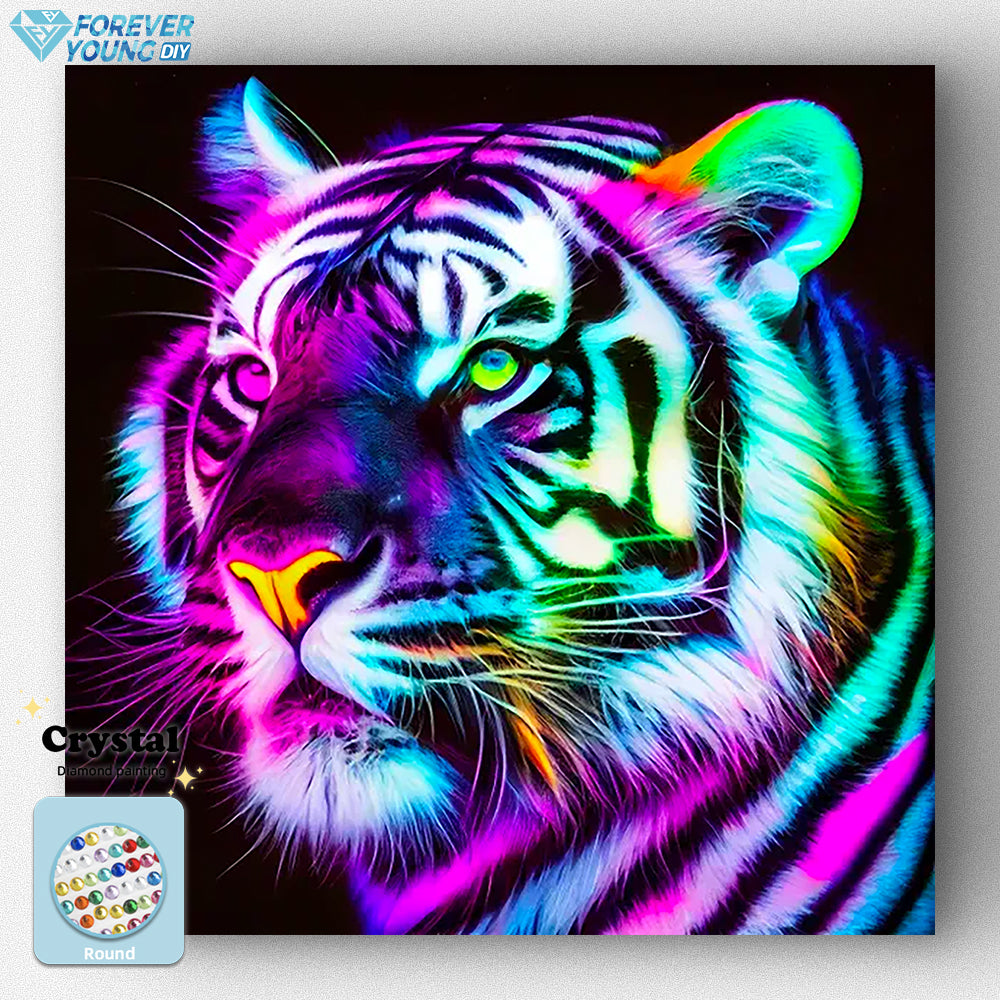 Colorful Tiger-Crystal Diamond Painting