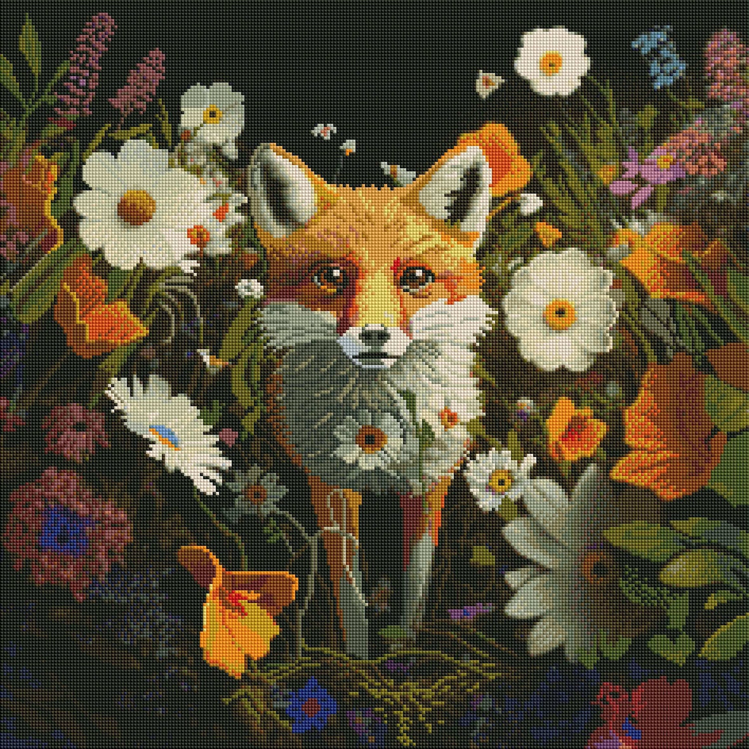 Fox in the flowers