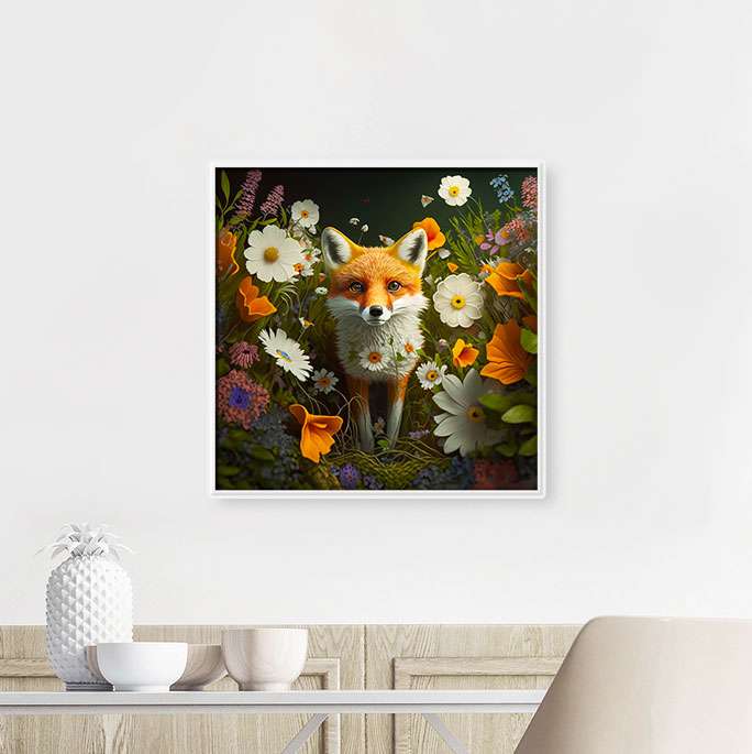 Fox in the flowers