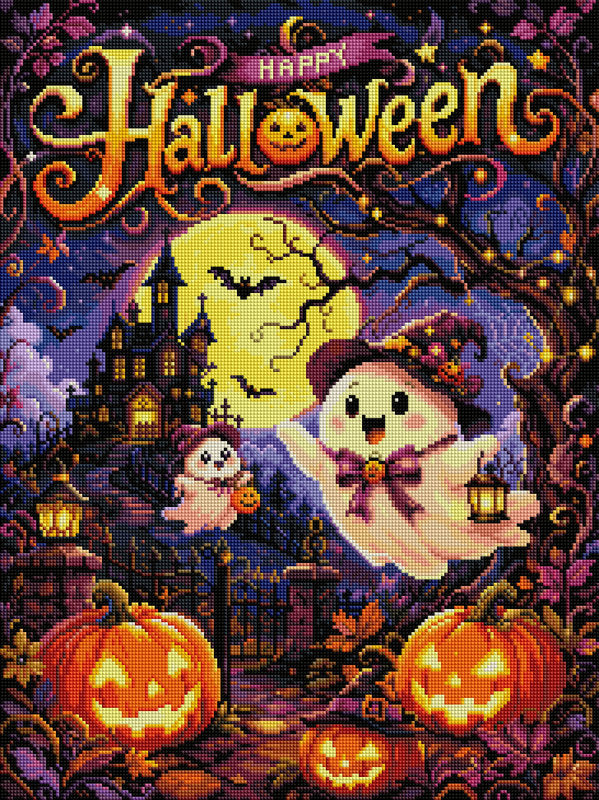 Cute Halloween Ghost Diamond Painting Kit – Forever Young®️ DIY